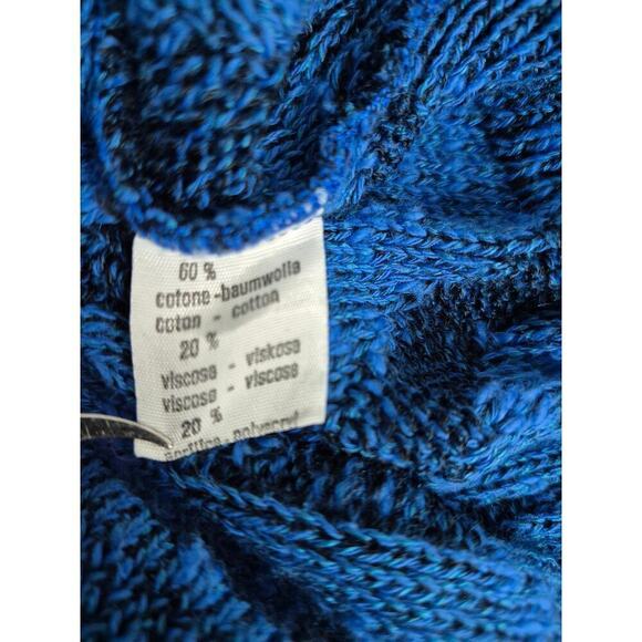 VTG Franco Ziche Italy Blue /Black Cotton Sweater Tundra Coogi Style 80s 90s XL - Picture 6 of 9